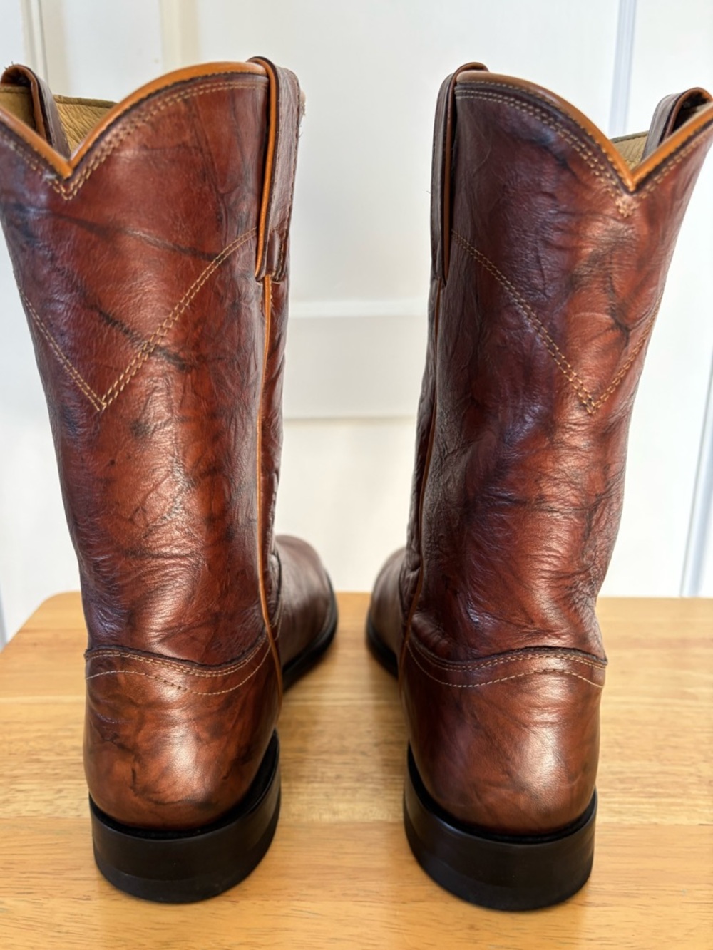 Justin Boots Men's Distressed Brown Leather Western Boots 9.5 - Picture 3 of 6